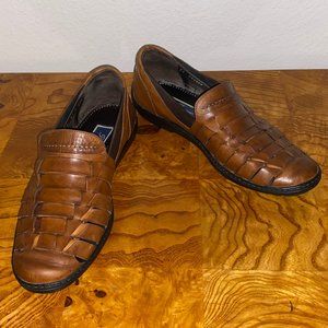 LAST CALL! Bragano Leather Woven Slip-On Loafers